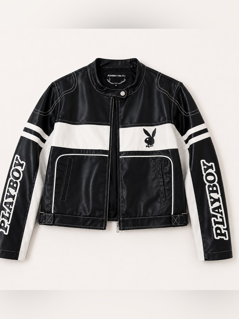 Playboy by DOLLS KILL Medium Moto Jacket faux leather